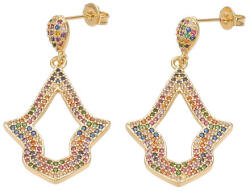  Arany Színű Cirkónia Strasszos Fülbevaló - gyongykavics - 3 000 Ft