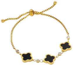  Arany Fekete Színű Csúszócsomós Lóhere Karlánc