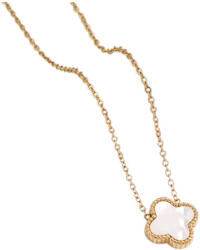  Arany-Fehér Színű Gyöngyház Lóhere Nyaklánc - gyongykavics - 2 800 Ft