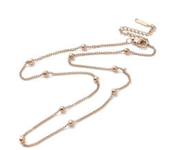  Rózsaarany Rose Gold Színű Nemesacél Nyaklánc