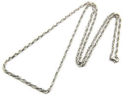  Ezüst Színű Nemesacél Nyaklánc - gyongykavics - 2 400 Ft