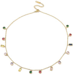  18K Aranyozott Nemesacél Cirkónia Strasszos Nyaklánc