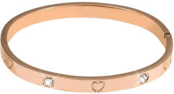  Rózsaarany Rose Gold Színű Nemesacél Cirkónia Strasszos Karkötő Karperec - gyongykavics - 4 800 Ft