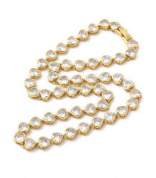  18K Aranyozott Cirkónia Strasszos Szív Nyaklánc