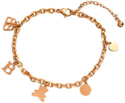  Rózsaarany Rose Gold Színű Nemesacél B Betű Maci Szív Karlánc
