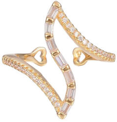  Arany Színű Cirkónia Strasszos Gyűrű - gyongykavics - 2 800 Ft