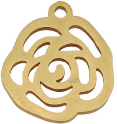  Arany Színű Nemesacél Rózsa Szegfű Virág Charm