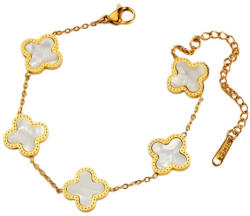  Arany Fehér Színű Gyöngyház Lóhere Karlánc