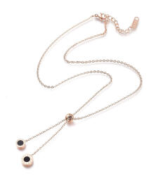  Rózsaarany Színű Nemesacél Strasszos 12 Hónap Nyaklánc