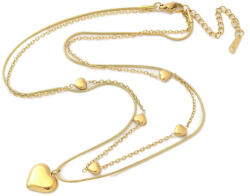  18K Aranyozott Nemesacél Szív Dupla Nyaklánc