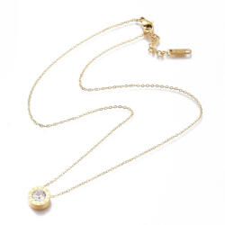  Arany Színű Nemesacél Strasszos 12 Hónap Nyaklánc