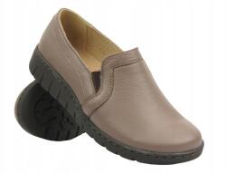 Helios Női Félcipő Helios 430 Barna Valódi Bőr Bebújós Kényelmes (430.63)