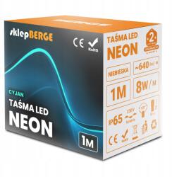 BERGE Led szalag Neon 230V 1m IP68 Jégkék Világoskék 8W Vízálló (MS0255)