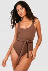 Boohoo KC34216 Boohoo Egyrészes Barna Texturált Fürdőruha (30) L