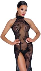  Дълга рокля от тюл с флорални мотиви, размер L - Noir Handmade F239 (NOIR000027)