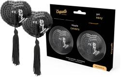 Пастиси за зърна с пискюли, самозалепващи - Nipple Covers Black 2 (D-226928)