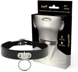  Стилен чокър с метална халка - Desire Choker Fetish Black (D-226912)