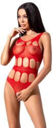  Боди с интимен отвор, секси разрези - BS083 Body Red S/M/L (D-227388)