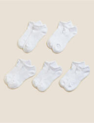 Marks & Spencer Комплект от пет чифта дамски спортни чорапи в бяло Marks & Spencer Trainer Liners Marks & Spencer | Byal | ЖЕНИ | 35 1/2-38