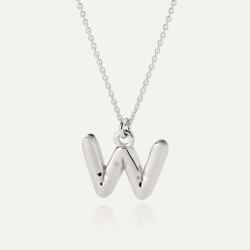 Giorre Nyaklánc felfújható W betűvel, 925 ezüst, platina bevonattal hossza 38 cm