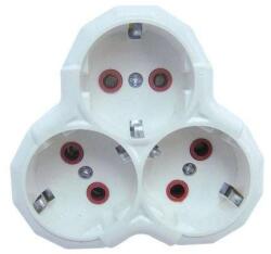 LAVA Sokets Triplu stecher 3x SCHUKO 3500W 16A alb/rosu VE12001 LAVA Sokets (VE12001)