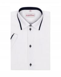 Koszulland Fiú ing 146 fehér, sötétkék rövid ujjú Elegáns Koszulland (Koszula na krótki rękaw biała cała)