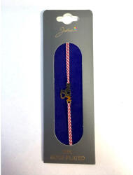 Flippy Bratara Placata cu Aur 24k, Jolie, Model I 3 MOM, Martisor Bratara, cu Snur Alb Rosu, Auriu (teo-165473)