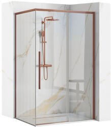 Rea Cabina de dus SOLAR cu cadita alba 100x80 cm cupru periat (KPL-96016)