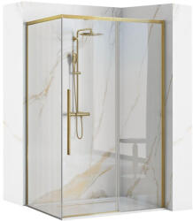 Rea Cabina de dus SOLAR cu cadita alba 100x80 cm auriu periat (KPL-96020)