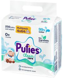 Pufies Бебешки влажни кърпички Pufies Clean care - 99% вода, multipack 4 x 64 броя (3800024037047) - baby
