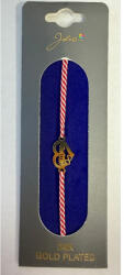 Flippy Bratara Placata cu Aur 24k, Jolie, Model INIMA MAMA, Martisor Bratara, cu Snur Alb Rosu, Auriu (teo-165482)