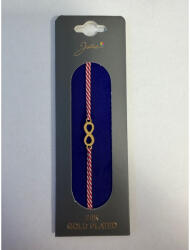 Flippy Bratara Placata cu Aur 24k, Jolie, Model INFINIT, Martisor Bratara, cu Snur Alb Rosu, Auriu (teo-165485)