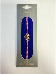 Flippy Bratara Placata cu Aur 24k, Jolie, Model INIMA aspect Crapaturi, Martisor Bratara, cu Snur Alb Rosu, Auriu (teo-165475)