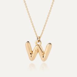 Giorre Nyaklánc felfújható W betűvel, 925 ezüst, arany bevonattal hossza 38 cm