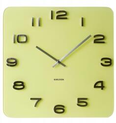 Karlsson Sárga üveg falióra nappaliba, konyhába modern Vintage (KA5488YE)