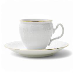 Moga Porcelain Manufactures Ceasca cu Farfurioara Cafea 220ml, Berlin Premium Rand Aur