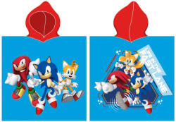 Carbotex Gyerek poncsó 55x110 cm - Sonic the Hedgehog és barátai (T-037770)