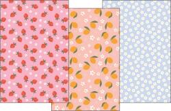 FARO 3 db 40x60 cm-es konyharuha készlet - Citrom és eper (F-26131)