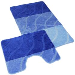 Kvalitex Fürdőszoba és WC szőnyeg 60x100 + 60x50 cm - Hullámkék (K-40042820001)