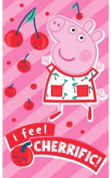 Carbotex Peppa malac cseresznyés mintás pamut frottír törölköző 30 × 50 cm (T-581661)