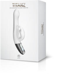  Titanz 8.5" Silicone Rechargeable Vibrator In Ivory White - eromarkt