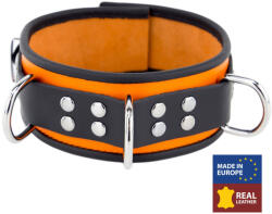 The Red Bőrnyaklánc 3 gyűrűvel - narancs-fekete elegancia