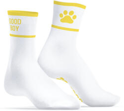 Kinky Puppy Socks Jó Fiú Zokni - fehér-sárga prémium kiegészítő