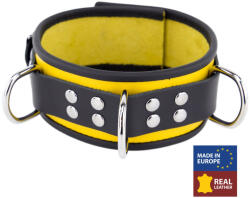 The Red Bőr nyaklánc 3 gyűrűs sárga-fekete dizájnnal