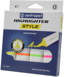 Centropen Szövegkiemelő CENTROPEN 6252 vágott 1-4, 6 mm 4db-os készlet neon (462520403) - cartridge