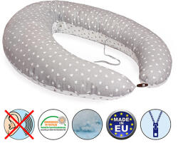 Scamp formázott gombos végű párna - szürke szívecske