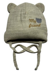  Minimanó Kötős Macifüles Fiú Kötött Sapka (36-38) - Bézs