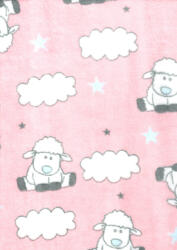  Wellsoft mintás babatakaró 70*90 cm - rózsaszín bárány