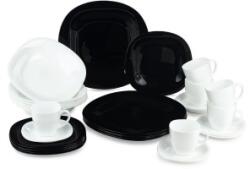 Luminarc Serviciu de Masa 30 Piese, Portelan, Carine, Alb si Negru (MRK-500030)