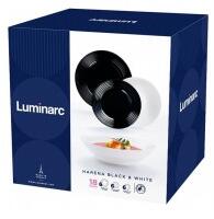 Luminarc Serviciu de Masa 18 Piese, Portelan, Harena Luminarc, Alb si Negru (MRK-501986)